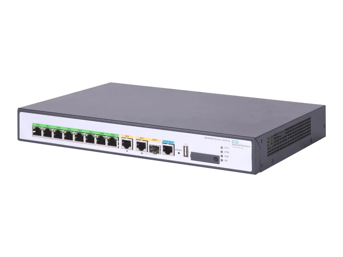 HPE FlexNetwork MSR958 - Router 8-Port-Switch