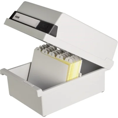 HAN Karteikasten 966-11 DIN A6 quer max. 800Karten PS lichtgrau