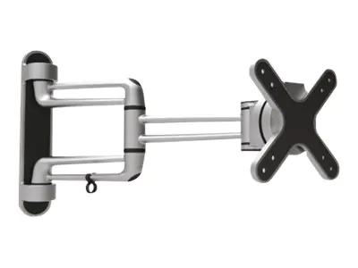 PureMounts PM-Style-23c - Befestigungskit (Anschlussplatte, Wandmontage, Schwenkarm) für LCD-Display - Aluminium - Schwarz, Silver Metallic - Bildschirmgröße: 33-58 cm (13"-23") - Wandmontage