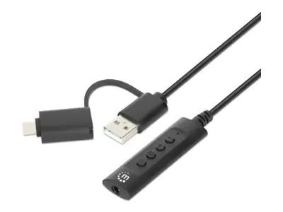 Manhattan USB-C & USB-A to 3.5 mm Stereo Audio 153560