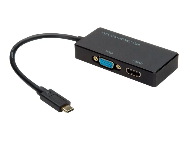 VALUE - Externer Videoadapter - USB-C - HDMI, VGA - Schwarz