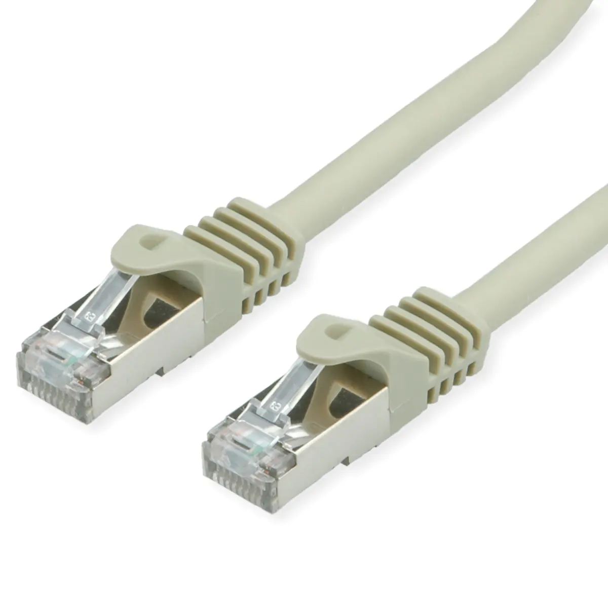 VALUE - Patch-Kabel - RJ-45 (M) zu RJ-45 (M) - 2 m - SFTP, PiMF - CAT 6a - geformt - Grau