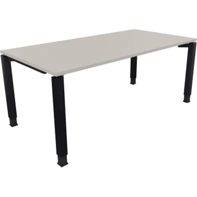Schreibtisch Vierfuß Quadratrohr B1800xT900xH680-820 an/Lichtgrau