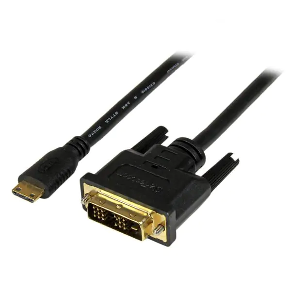 StarTech 1m Mini HDMI auf DVI Kabel - mini HDMI Typ-C / DVI-D Adapterkabel - St/St - Adapterkabel - DVI-D männlich zu 19 pin mini HDMI Type C männlich - 1 m - abgeschirmt - Schwarz - für P/N: MSTCDP122HD