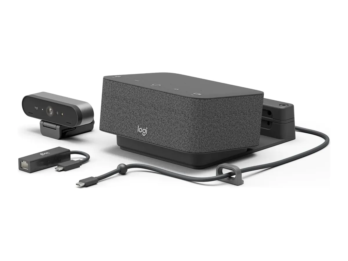 Logitech Logi Dock Focus Room Kit - Kit für Videokonferenzen (Logitech Logi Dock, Logitech BRIO Ultra HD Pro Webcam) - Zertifiziert für Microsoft Teams