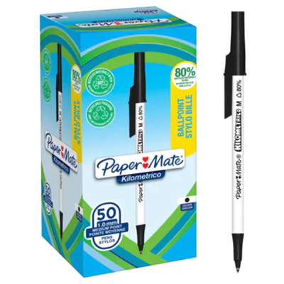 Paper Mate Kugelschreiber Kilometrico Reycled M schwarz 50er 2187701