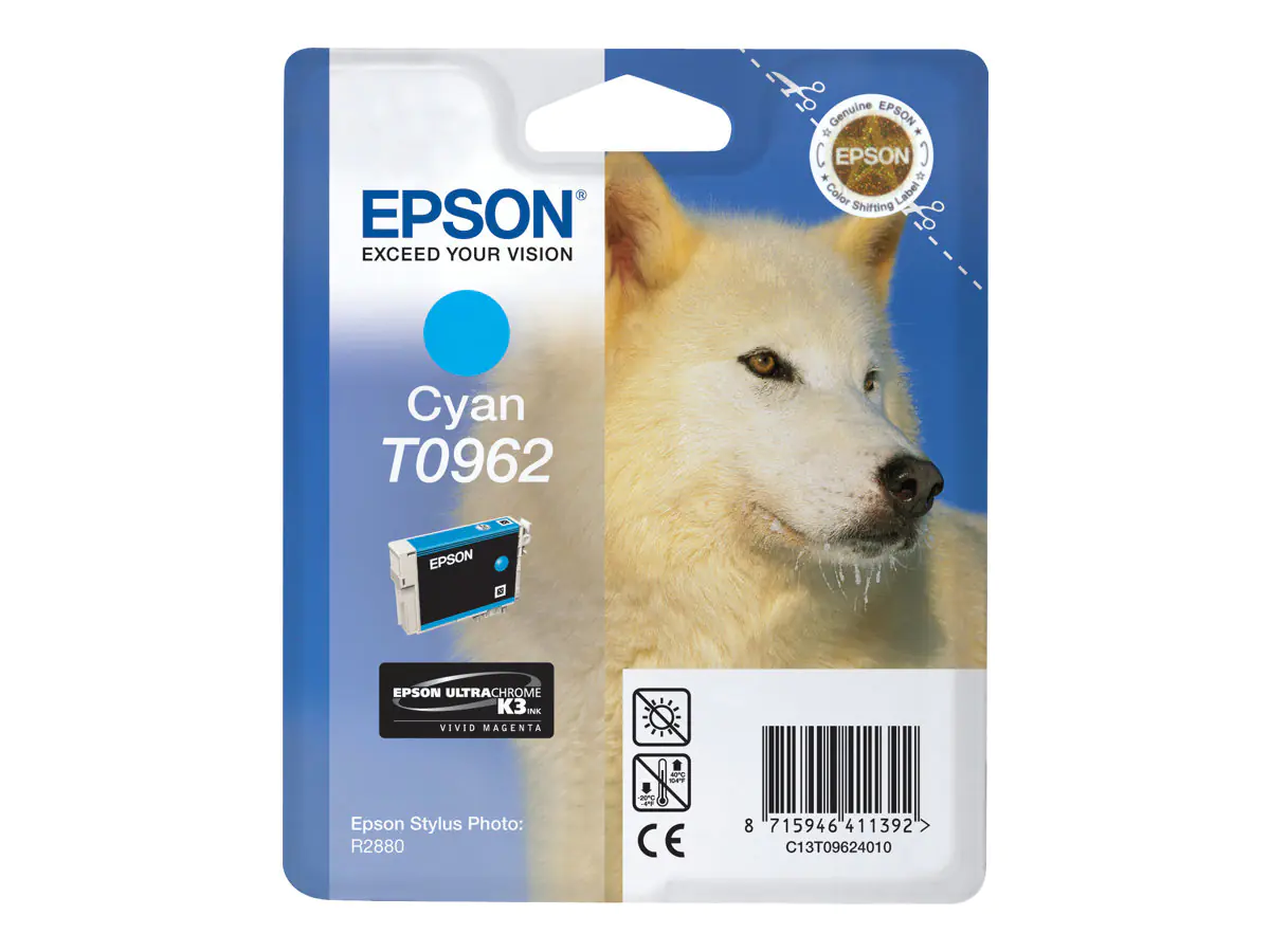 Epson T0962 - 11.4 ml - Cyan - Original - Blisterverpackung - Tintenpatrone - für Stylus Photo R2880