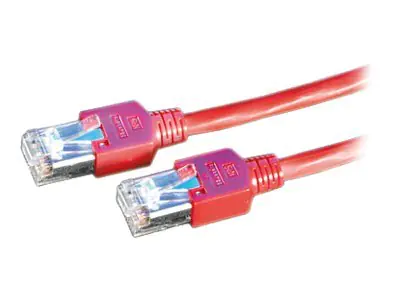 Secomp DRAKA - Patch-Kabel - RJ-45 (M) zu RJ-45 (M) - 3 m - SFTP - CAT 5e - halogenfrei - Rot