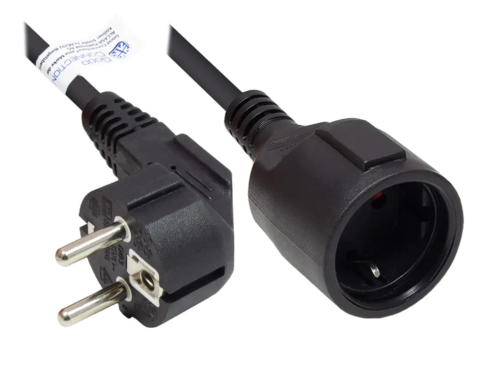 Good Connections P0102-S030 - 3 m - Netzstecker Typ E+F - Netzstecker Typ F - H05VV-F - 250 V - Schwarz
