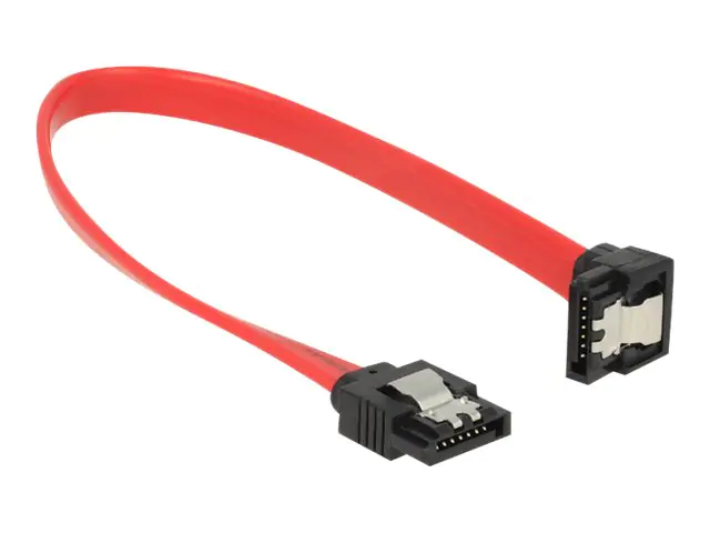 Delock - SATA-Kabel - Serial ATA 150/300/600 - SATA (M) bis SATA (M) - 20 cm - 90° Stecker, eingerastet - Rot