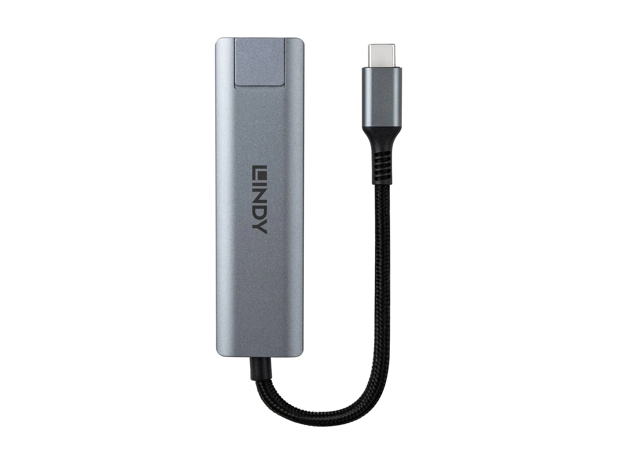 Lindy Hub - type-C and Gigabit Ethernet - 1 x RJ-45 + 1 x USB-C 3.2 Gen 2 + 2 x USB-A 3.2 Gen 2