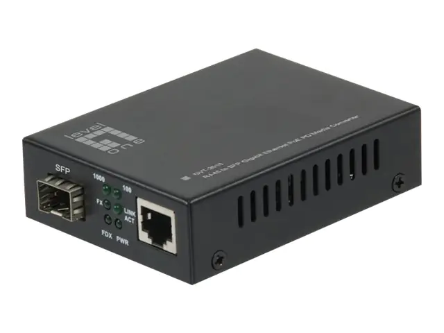 LevelOne GVT-2010 - Medienkonverter - 100Mb LAN - 10Base-T, 100Base-TX, 1000Base-T, 1000Base-X - RJ-45 / SFP (mini-GBIC)