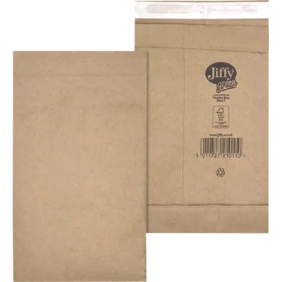 Jiffy® Papierpolstertasche Nr. 0 mit Haftklebung Kraftpapier braun 200 St./Pack.