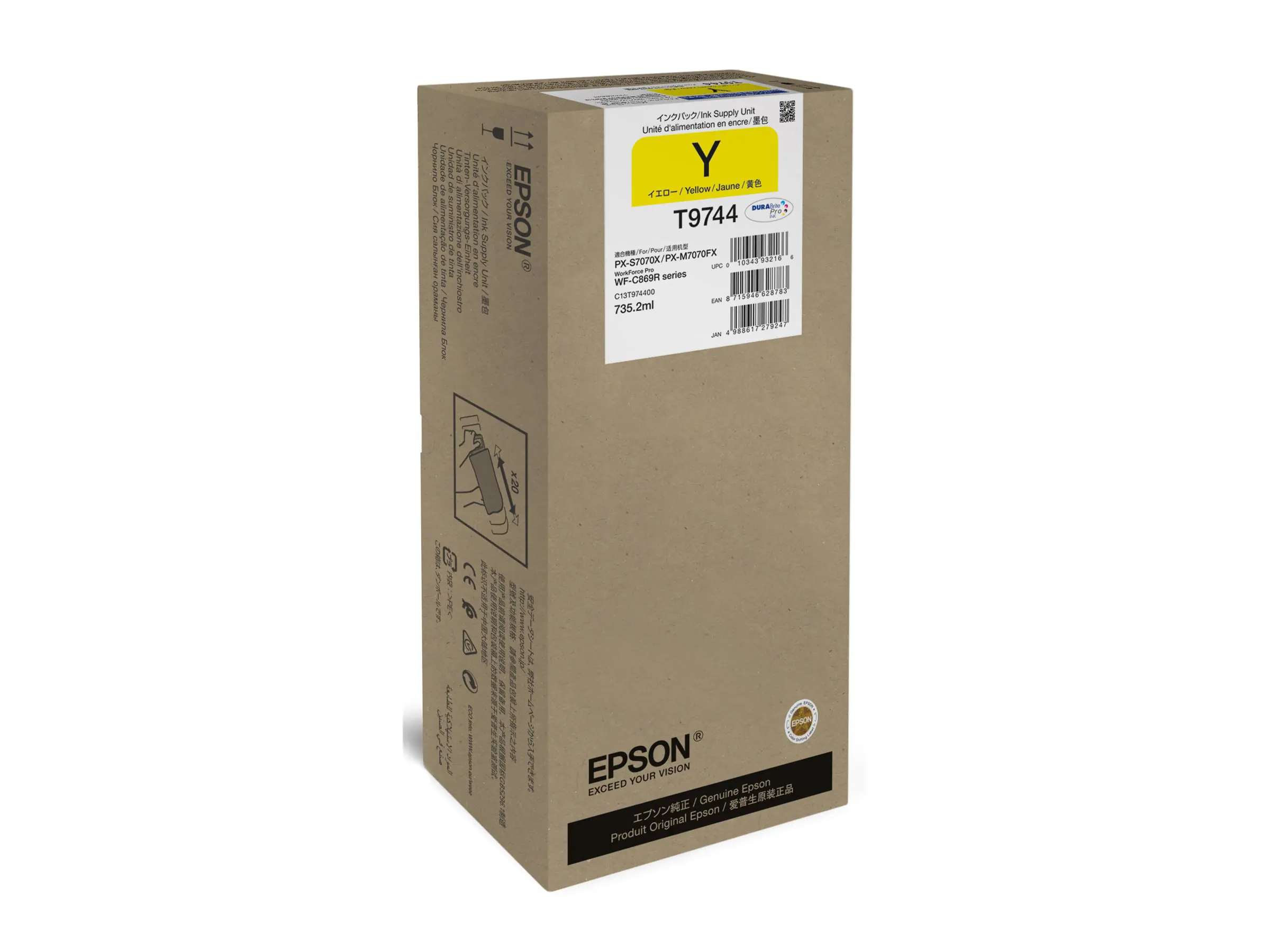 Epson T9744 - Größe XXL - Gelb - original - Tinten-Packung - für WorkForce Pro WF-C869R