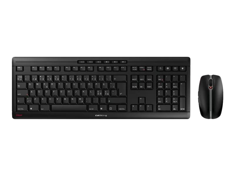 CHERRY STREAM DESKTOP RECHARGE - Tastatur-und-Maus-Set - kabellos - 2.4 GHz - QWERTY - US mit Euro-Symbol - Tastenschalter: CHERRY SX - Schwarz