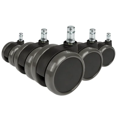 hjh OFFICE Ersatzrolle ROLO Metall/Kunststoff/Polyurethan, beschichtet schwarz 5 St./Pack.