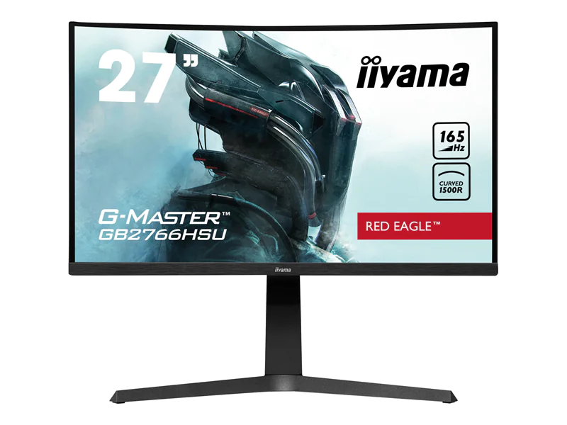 iiyama G-MASTER Red Eagle GB2766HSU-B1 - LED-Monitor - gebogen - 68.5 cm (27") - 1920 x 1080 Full HD (1080p) @ 165 Hz - VA - 250 cd/m² - 3000:1 - 1 ms - 2xHDMI, DisplayPort - Lautsprecher - mattschwarz