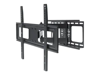 Manhattan TV & Monitor Mount, Wall, Full Motion, 1 screen, Screen Sizes: 37-65", Black, VESA 200x200 to 600x400mm, Max 50kg, LFD, Tilt & Swivel with 3 Pivots, Lifetime Warranty - Klammer - für LCD TV - stabiler Stahl - Schwarz - Bildschirmgröße: 94