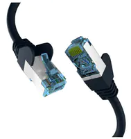 EFB-Elektronik - Patch-Kabel - RJ-45 (M) zu RJ-45 (M) - 15 m - 6 mm - S/FTP, PiMF - CAT 7 (Kabel) / CAT 6a (Anschlüsse) - geschirmt, halogenfrei, geformt, verseilt, Knickschutzmanschette, 10 Gigabit Ethernet, Steckerbelegung 1:1 - Schwarz