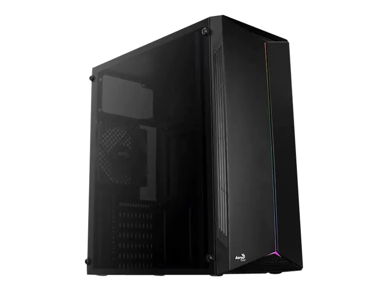 AeroCool Split - Tower - ATX - Seitenteil mit Fenster (Acryl) - keine Spannungsversorgung (ATX) - Schwarz - USB/Audio