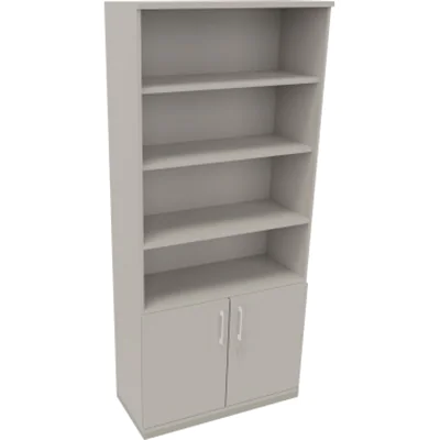 Kombischrank 2OH Tür 4OH Regal B1000xT442xH2221mm si/Lichtgrau