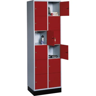 C+P Schließf.schrank 8670201S10005 12Fächer 1950x620x500mm lgr/rrt