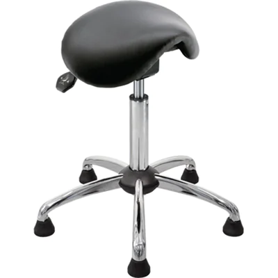 meychair Sitzhocker Assistant Basic Sattel Farbe der Sitzfläche: schwarz Farbe des Fußkreuzes: chrom