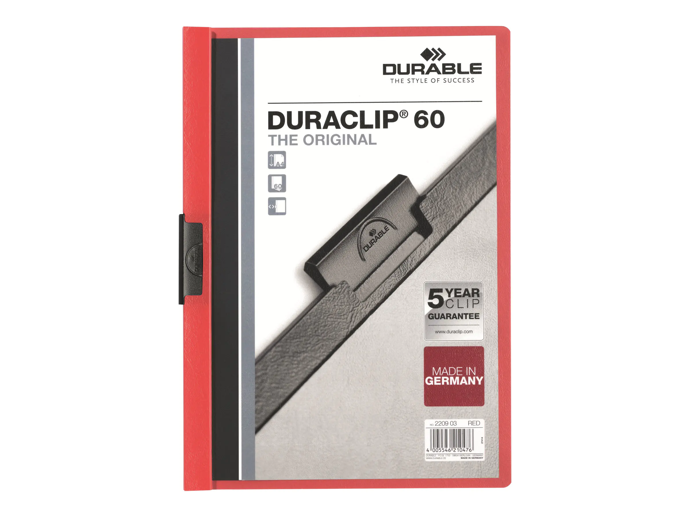 Durable DURACLIP 60 - Klemmhefter - für A4 (210 x 297 mm) 2209-03