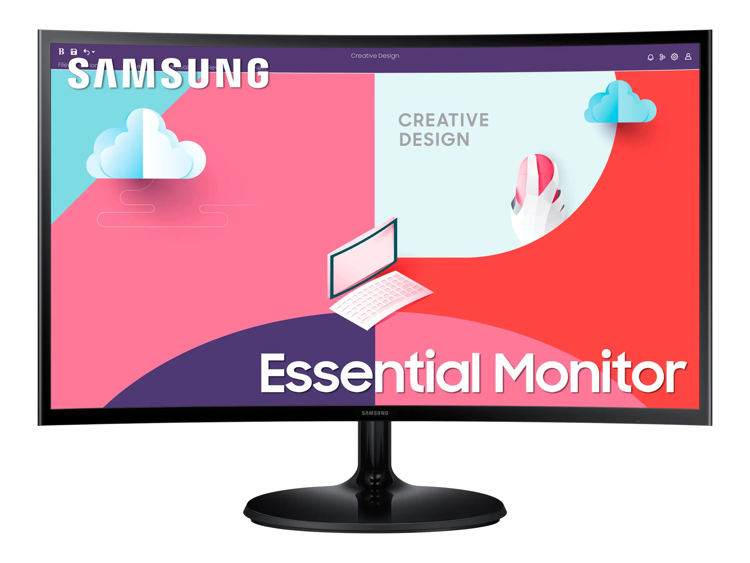 Samsung S24C364EAU - S36C Series - LED-Monitor - gebogen - 61 cm (24") - 1920 x 1080 Full HD (1080p) @ 75 Hz - VA - 250 cd/m² - 3000:1 - 4 ms - HDMI, VGA - Schwarz