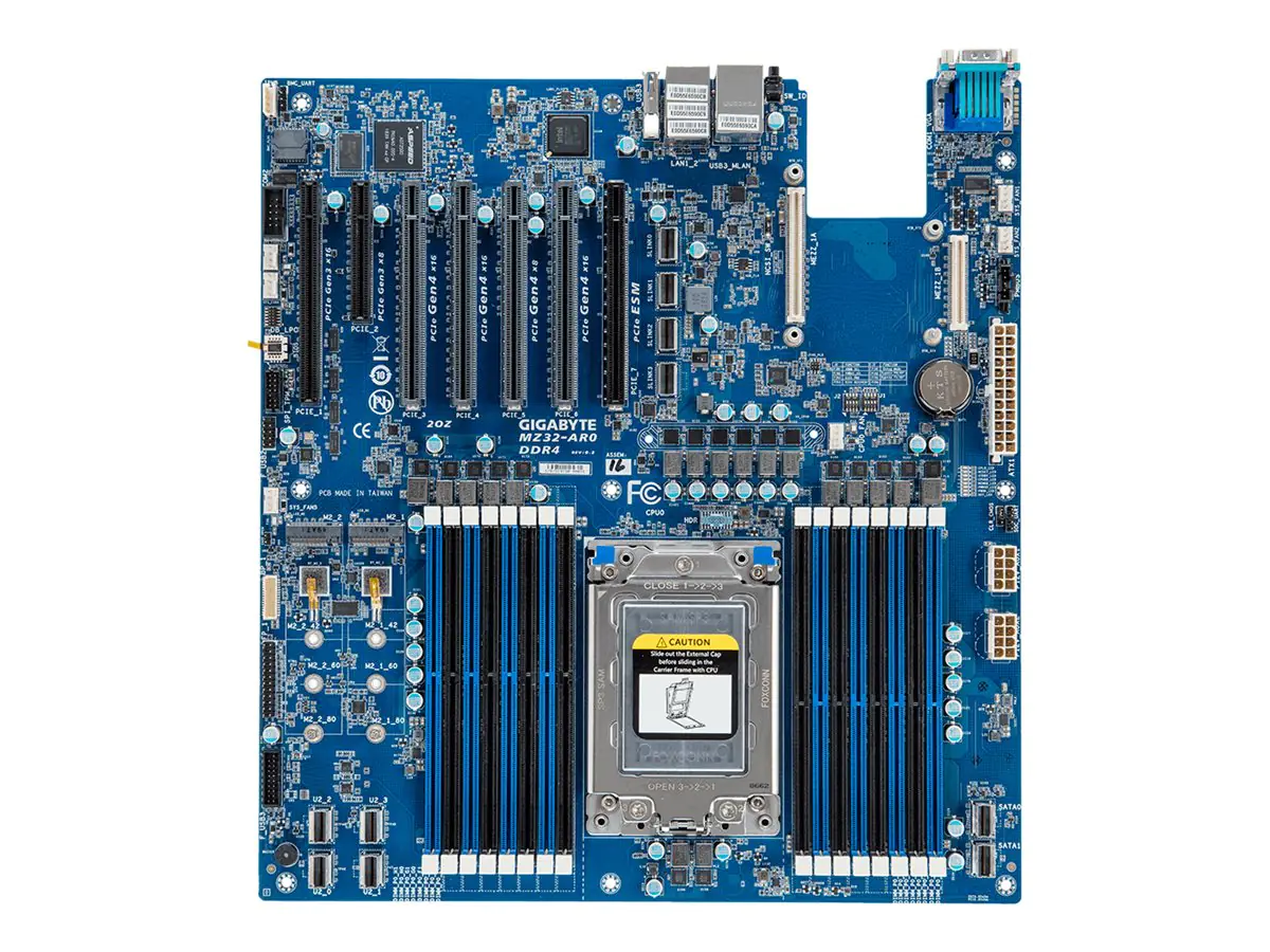 Gigabyte MZ32-AR0 - 1.0 - Motherboard - E-ATX - Socket SP3 - USB 3.0 - 2 x Gigabit LAN - Onboard-Grafik