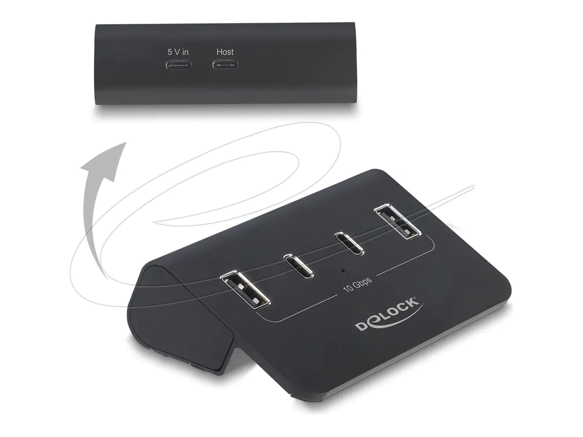 Delock USB 10 Gbps Hub mit 2 USB-C und 2 USB-A Ports