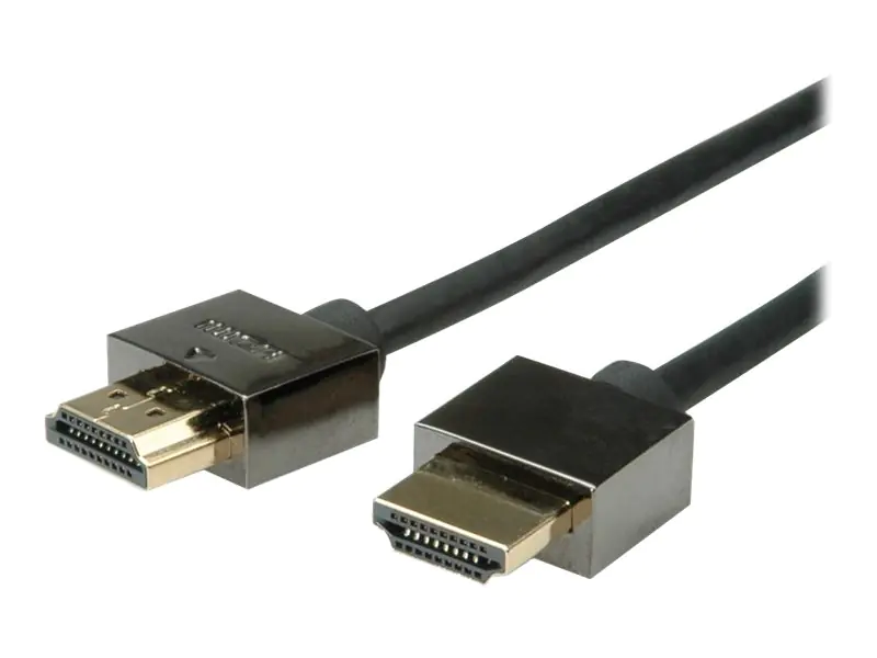 Roline High Speed - HDMI mit Ethernetkabel - HDMI (M) bis HDMI (M) - 1 m - abgeschirmt - Schwarz