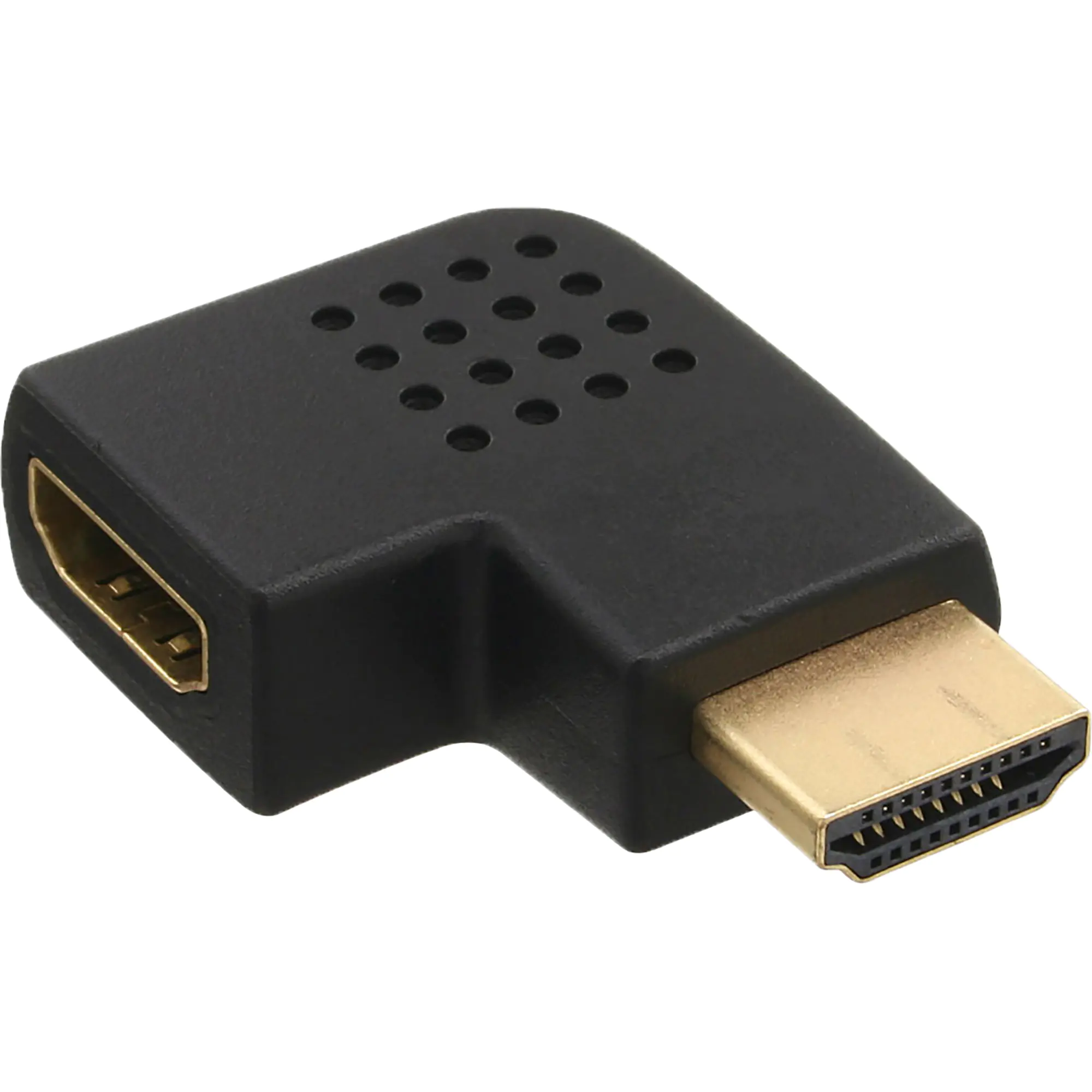 InLine - HDMI-Adapter - HDMI männlich zu HDMI weiblich - Schwarz - links-gewinkelter Stecker