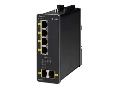 Cisco Industrial Ethernet 1000 Series - Switch - managed - 4 x 10/100/1000 (PoE+) + 2 x 1000Base-X SFP (Uplink) - an DIN-Schiene montierbar - PoE+ - Gleichstrom - wiederhergestellt