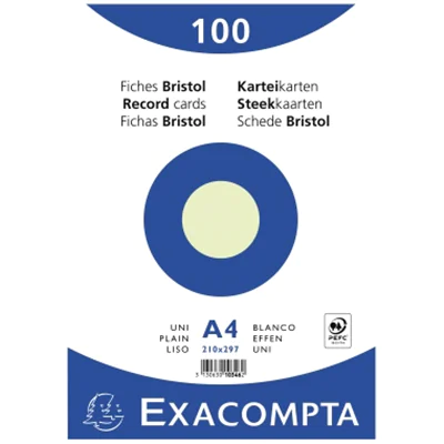 Exacompta Karteikarte 10346E DIN A4 blanko grün 100 St./Pack.