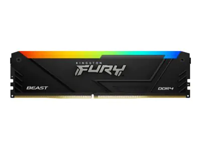 Kingston FURY Beast RGB - DDR4 - Kit - 64 GB: 4 x 16 GB - DIMM 288-PIN - 1800 MHz / PC4-28800 - CL18 - 1.35 V - ungepuffert - non-ECC - Schwarz