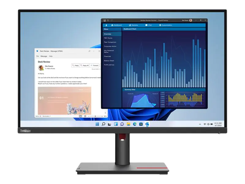 Lenovo ThinkVision T27p-30 - LED-Monitor - 68.6 cm (27") - 3840 x 2160 4K @ 60 Hz - IPS - 350 cd/m² - 1300:1 - 4 ms - HDMI, DisplayPort, USB-C - Schwarz - Campus