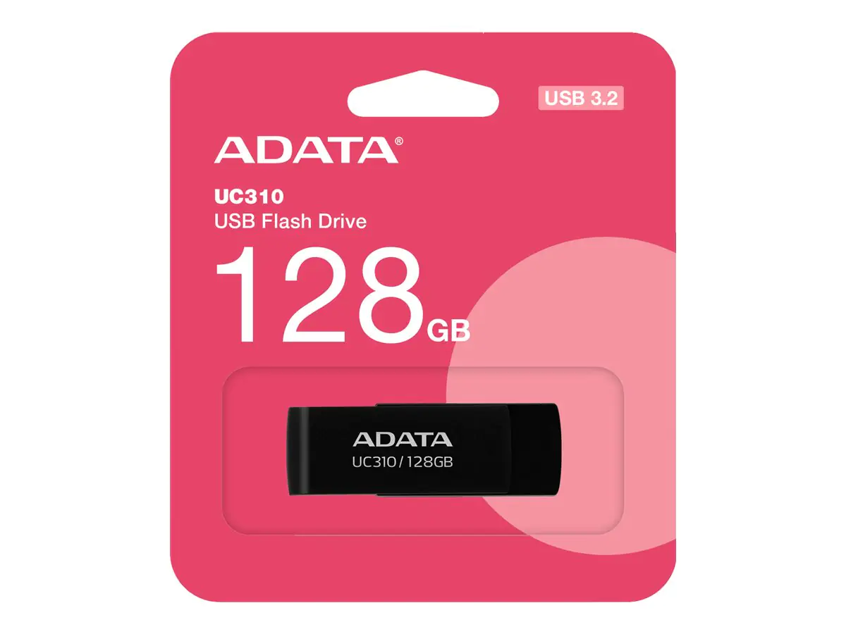 ADATA UC310 - 128 GB - USB Typ-A - 3.2 Gen 1 (3.1 Gen 1) - 100 MB/s - Drehring - Schwarz