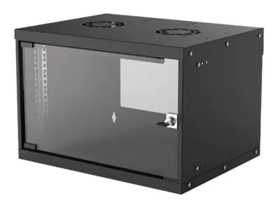 Intellinet 19" Wandverteiler, Basic Line, 6 HE, 353 (H) x 540 (B) x 400 (T) mm, Flatpack, Schutzklasse IP20, schwarz - Gehäuse - geeignet für Wandmontage - Schwarz, RAL 9004 - 6U - 48.3 cm (19")