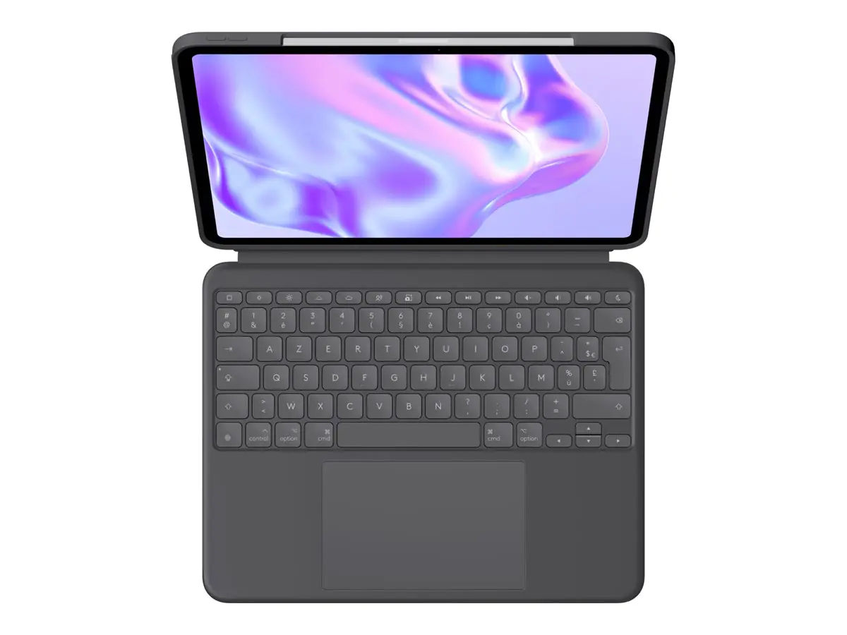 Logitech Combo Touch - Tastatur und Foliohülle - mit Trackpad - hinterleuchtet - Apple Smart connec