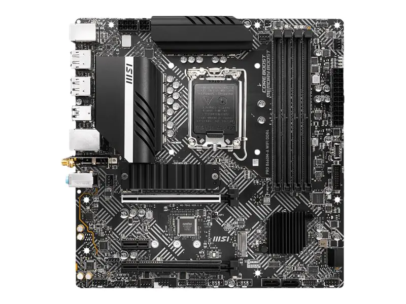 MSI PRO B660M-A WIFI DDR4 - Motherboard - micro ATX - LGA1700-Sockel - B660 Chipsatz - USB-C Gen1, USB 3.2 Gen 1, USB 3.2 Gen 2 - 2.5 Gigabit LAN, Wi-Fi 6, Bluetooth - Onboard-Grafik (CPU erforderlich) - HD Audio (8-Kanal)