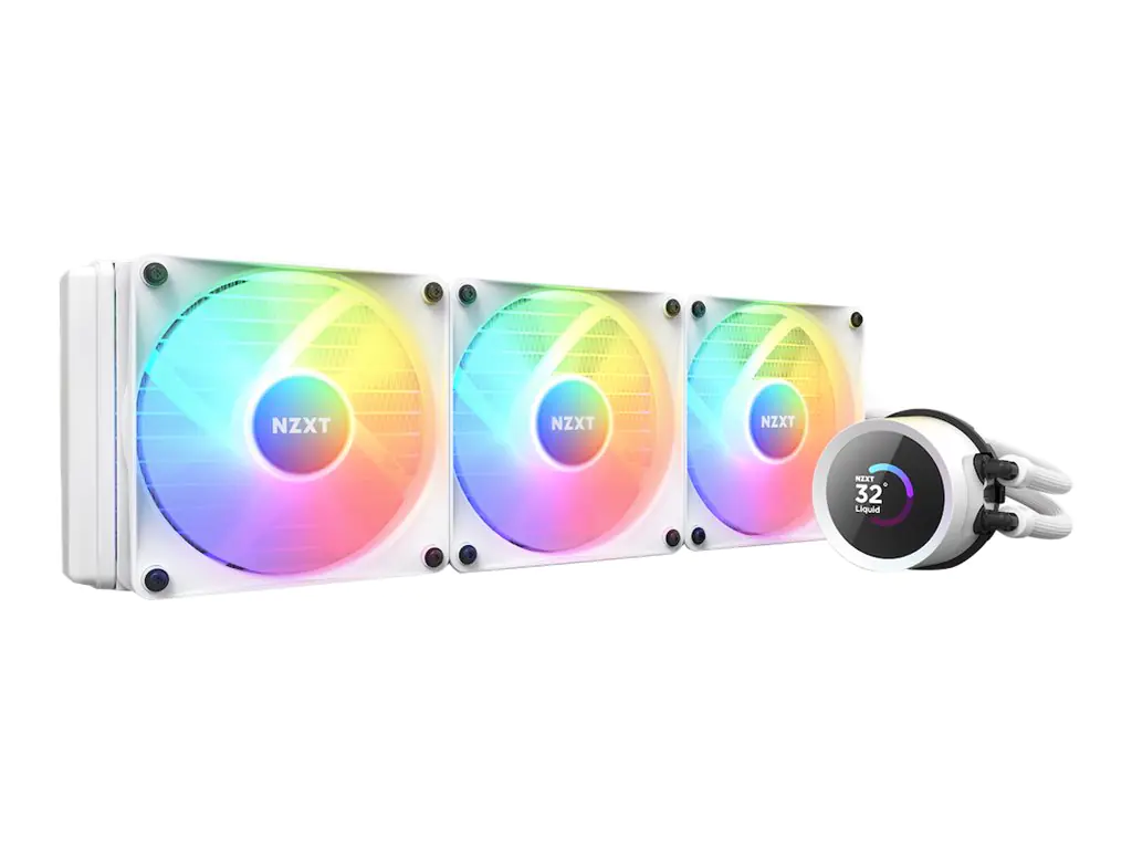 NZXT Kraken 360 RGB - Prozessor-Flüssigkeitskühlsystem - (für: LGA115x Socket, LGA1200, LGA1700, AM4, AM5, sTRX4, TR4) - Kupfer - 120 mm - Mattes Weiß