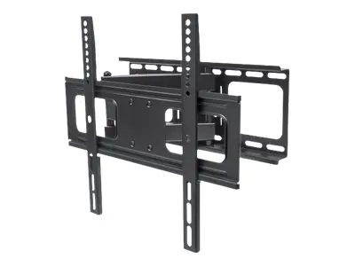 Manhattan TV & Monitor Mount (Clearance Pricing), Wall, Full Motion, 1 screen, Screen Sizes: 32-55", Black, VESA 200x200 to 400x400mm, Max 50kg, LFD, Tilt & Swivel with 3 Pivots, Lifetime Warranty - Klammer - für LCD TV - stabiler Stahl - Schwarz - Bildsc