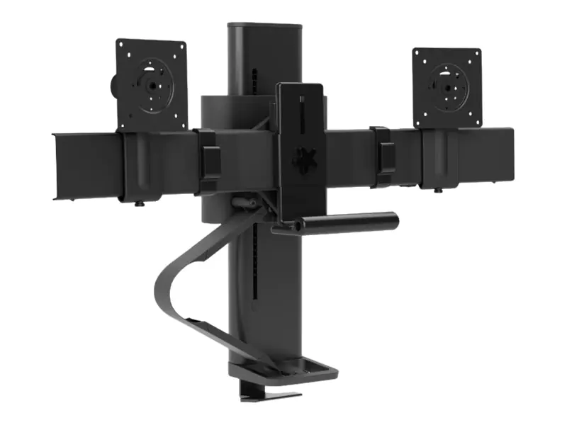 Ergotron TRACE - Befestigungskit (Griff, Spannbefestigung für Tisch, Basis, Hubsäule, Verlängerungsarm, 2 Schiebegelenke) - Konstante Krafttechnologie - für 2 LCD-Displays - mattschwarz - Bildschirmgröße: bis zu 68,6 cm (bis zu 27 Zoll)