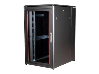 Equip Dynamic Flex Line - Schrank Netzwerkschrank - 800x1000 mm, mit Glastür, abnehmbare und abschließbare Paneele, montiert - freistehend - Schwarz, RAL 9005 - 26U - 48.3 cm (19") EDF-26-8010-B-HJAA
