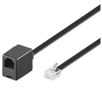 Wentronic TEL 6P6C/RJ12 - 6m - 6 m - RJ12 M - RJ12 FM - Schwarz - Männlich/Weiblich