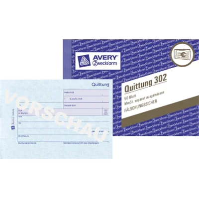 Avery Zweckform Quittung 302 DIN A6 quer 50Blatt