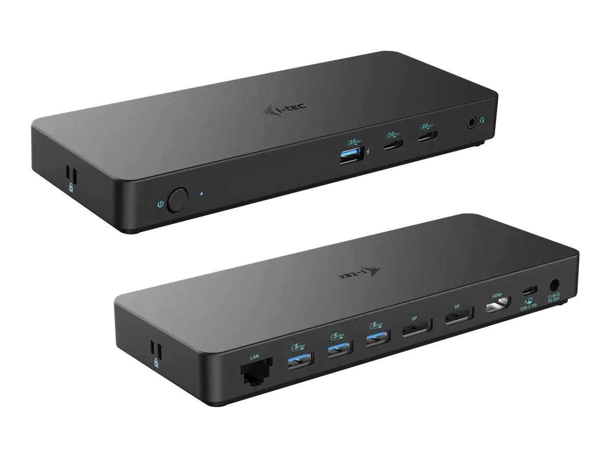 i-Tec - Dockingstation - USB-C 3.2 Gen 2 / Thunderbolt 3 / Thunderbolt 4 - HDMI, 2 x DP - 1GbE - 100 Watt - Europa