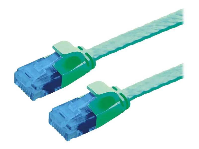 VALUE - Patch-Kabel - RJ-45 (M) zu RJ-45 (M) - 1 m - UTP - CAT 6a - ohne Haken, verseilt, extraflach, 10 Gigabit Ethernet - grün