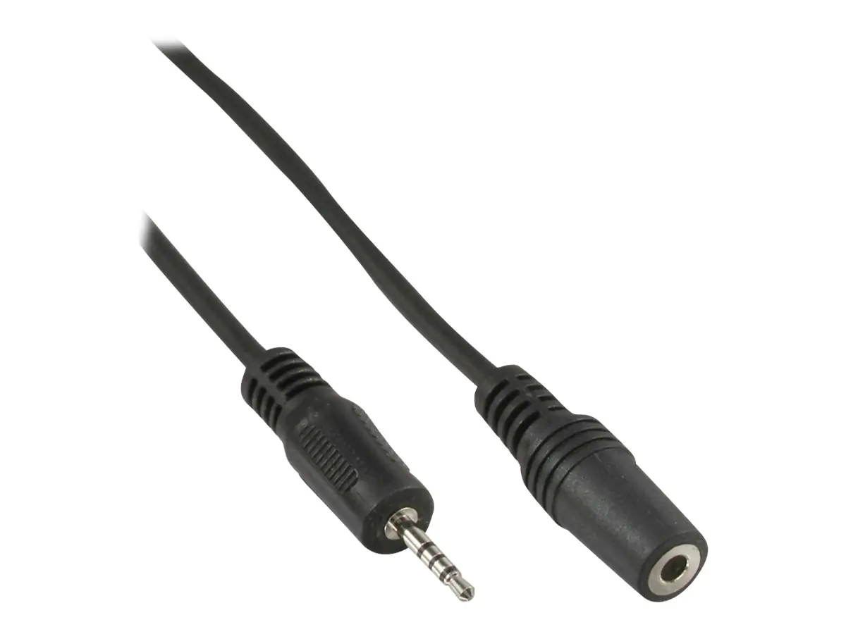 InLine - Audiokabel - 4-poliger Mikro-Stecker männlich zu 4-poliger Mini-Stecker weiblich - 5 m - Schwarz